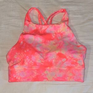 Lululemon Pink Tie-Dye Cropped High Neck Tanktop Vintage